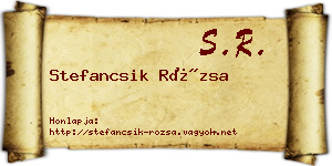 Stefancsik Rózsa névjegykártya
