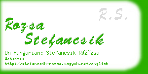 rozsa stefancsik business card